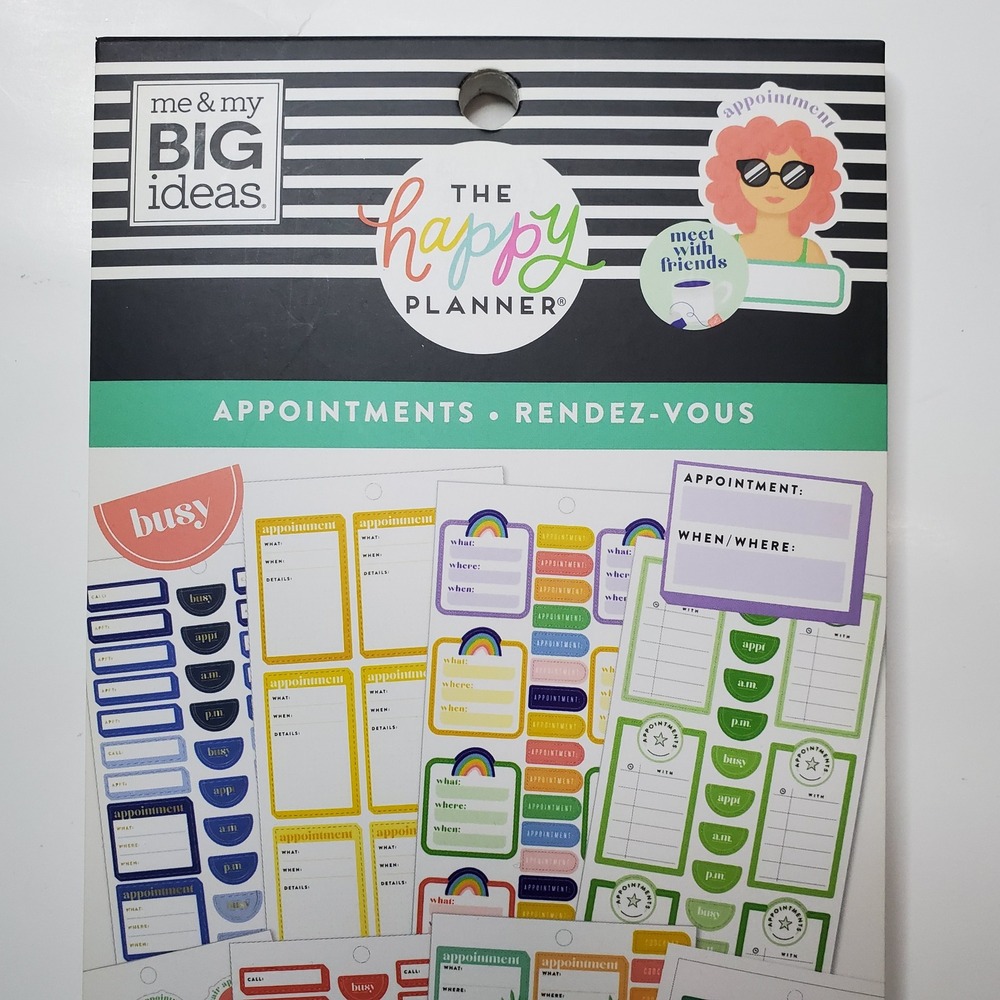Happy Planner Appointments Sticker Book 30 Sheets 596 Pcs Me & My Big Ideas